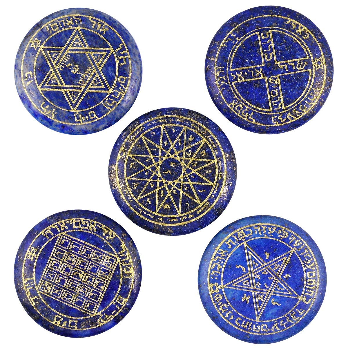 SUNYIK ensemble de pierres runes Lapis Lazuli, idéal pour méditation et divination.