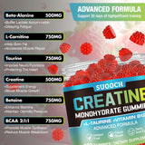 Gomme SUOOCH créatine framboise emballage ouvert, facile à consommer en déplacement.