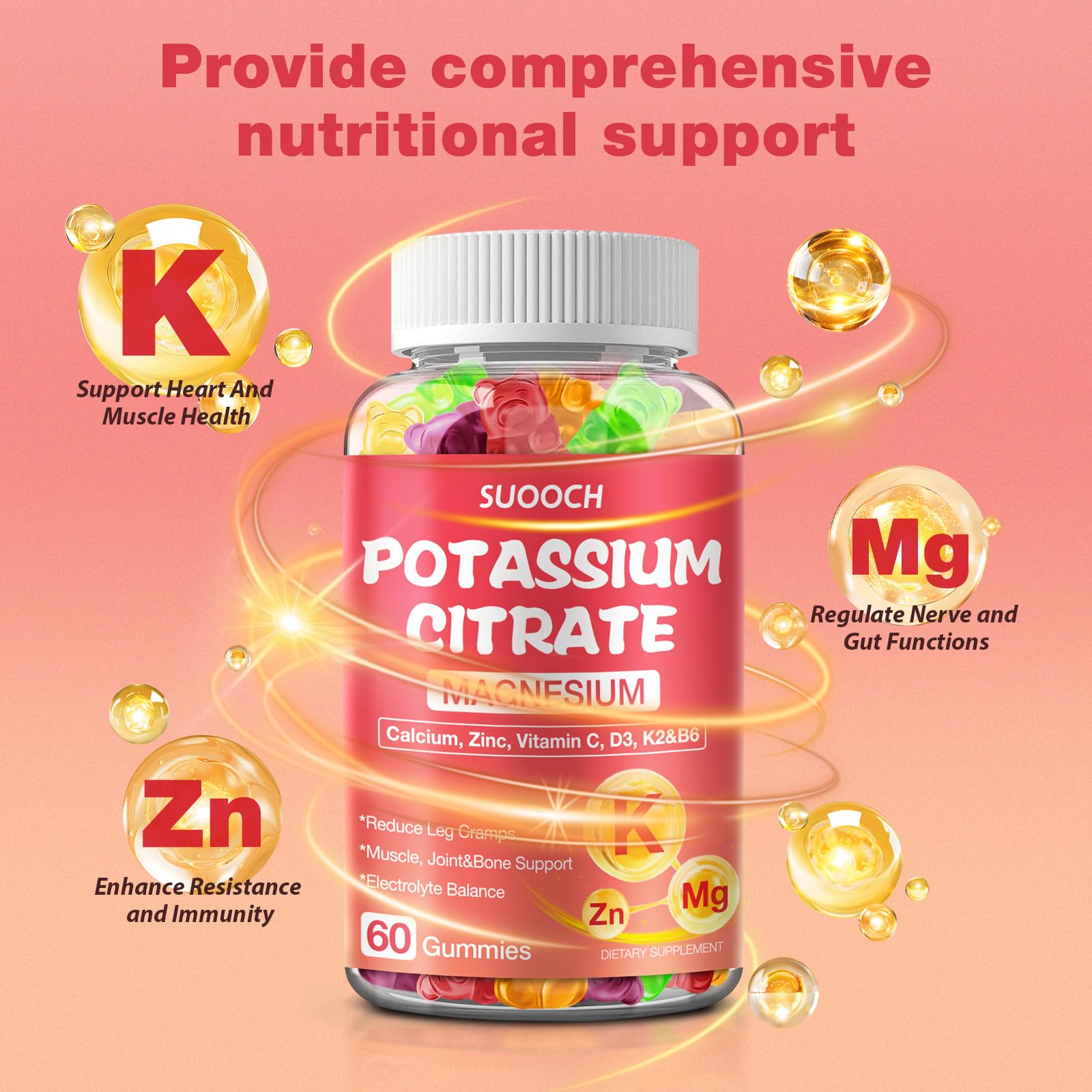 Gommes SUOOCH potassium-magnésium-zinc en conditionnement pratique