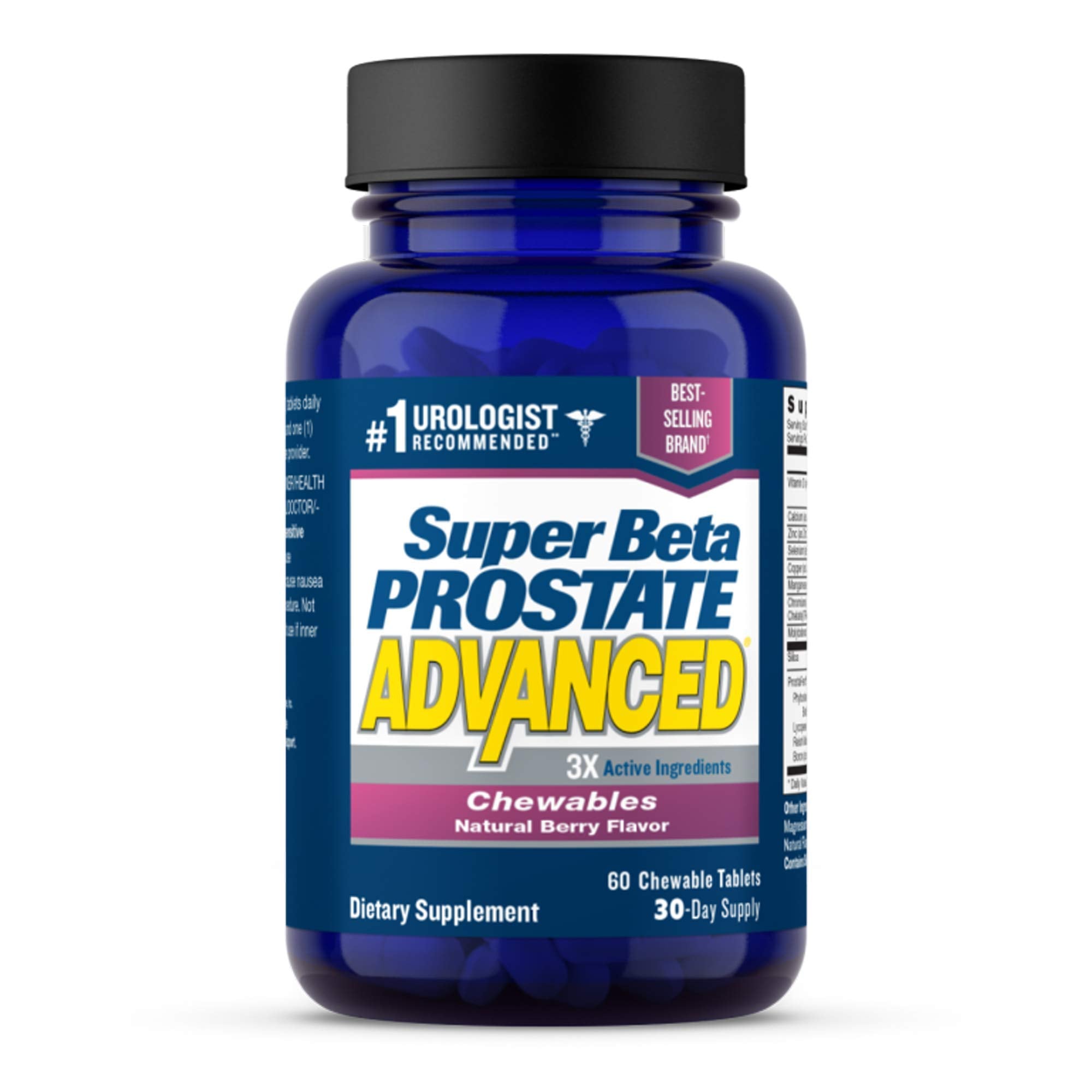 Gommes SUPER BETA PROSTATE Advanced au goût framboise, faciles à prendre