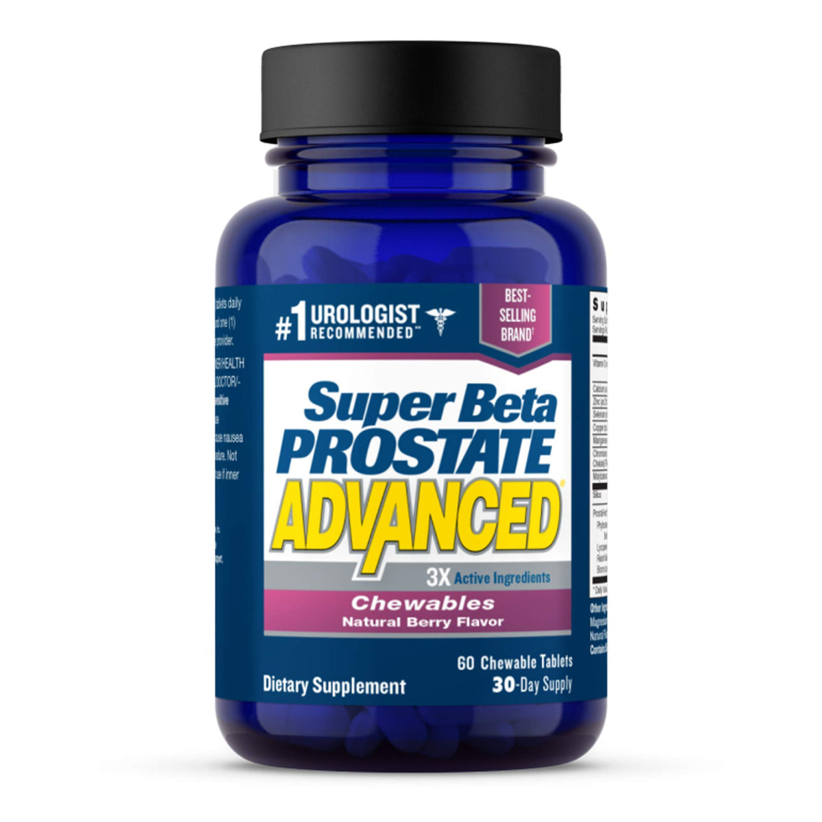 Gommes SUPER BETA PROSTATE Advanced au goût framboise, faciles à prendre