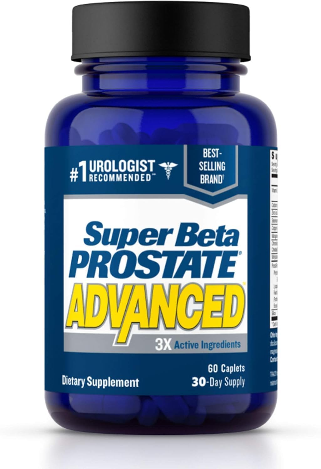 Super Beta Prostate: bouteille de capsules, prise quotidienne pratique.