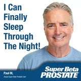 Gros plan sur l’étiquette du flacon Super Beta Prostate.
