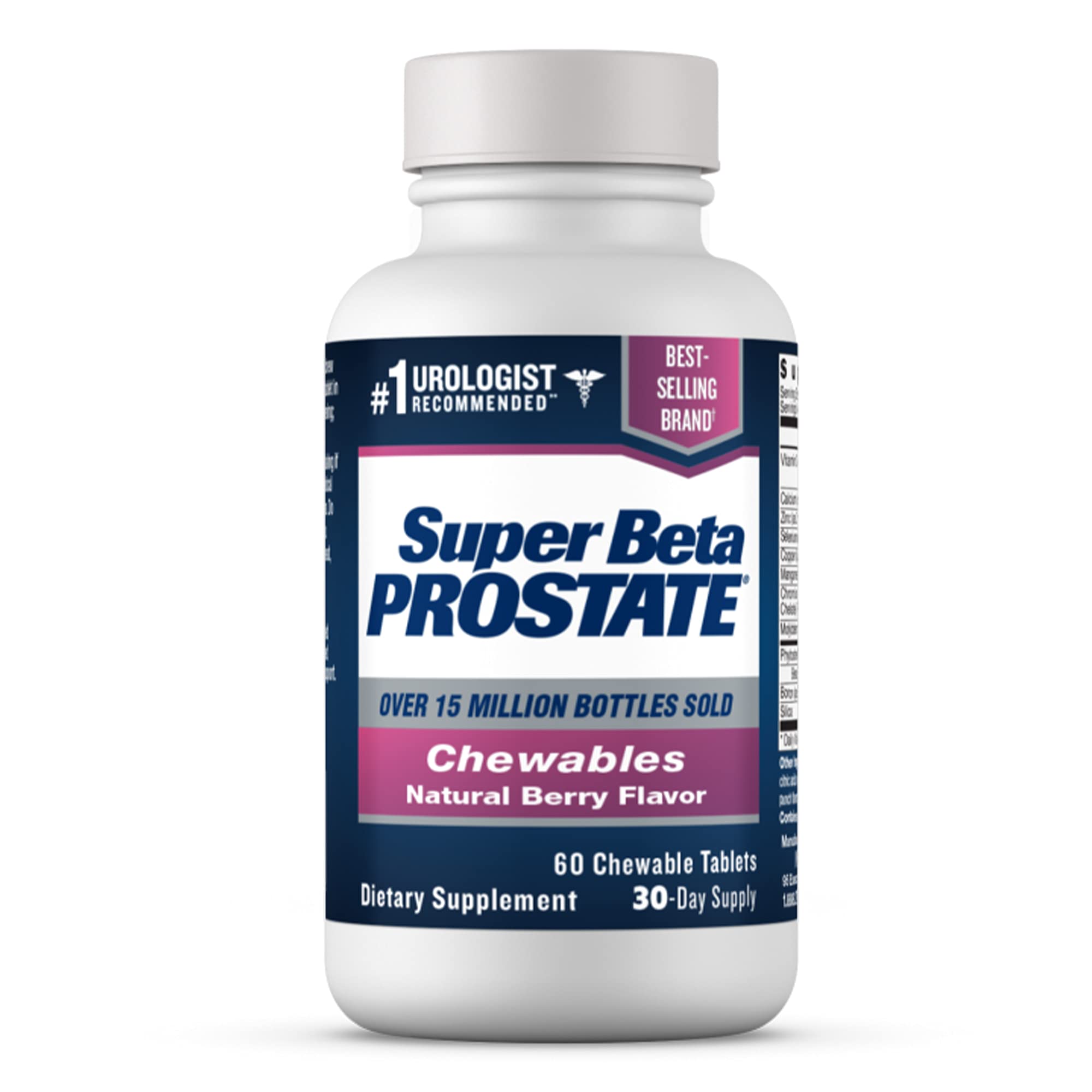 Super Beta Prostate gommes goût framboise, pratique à consommer au quotidien.