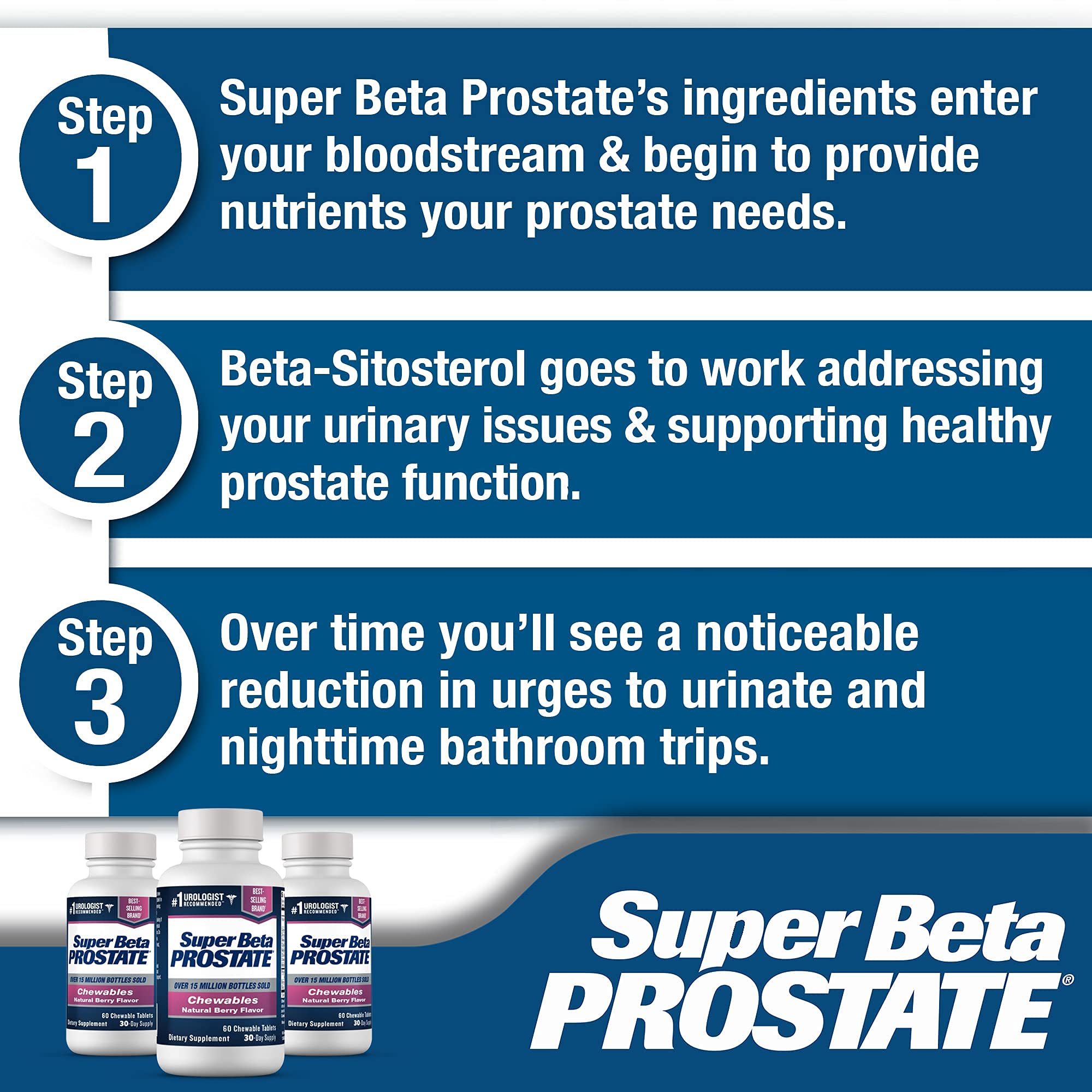 Main tenant une gomme Super Beta Prostate, utilisation facile.