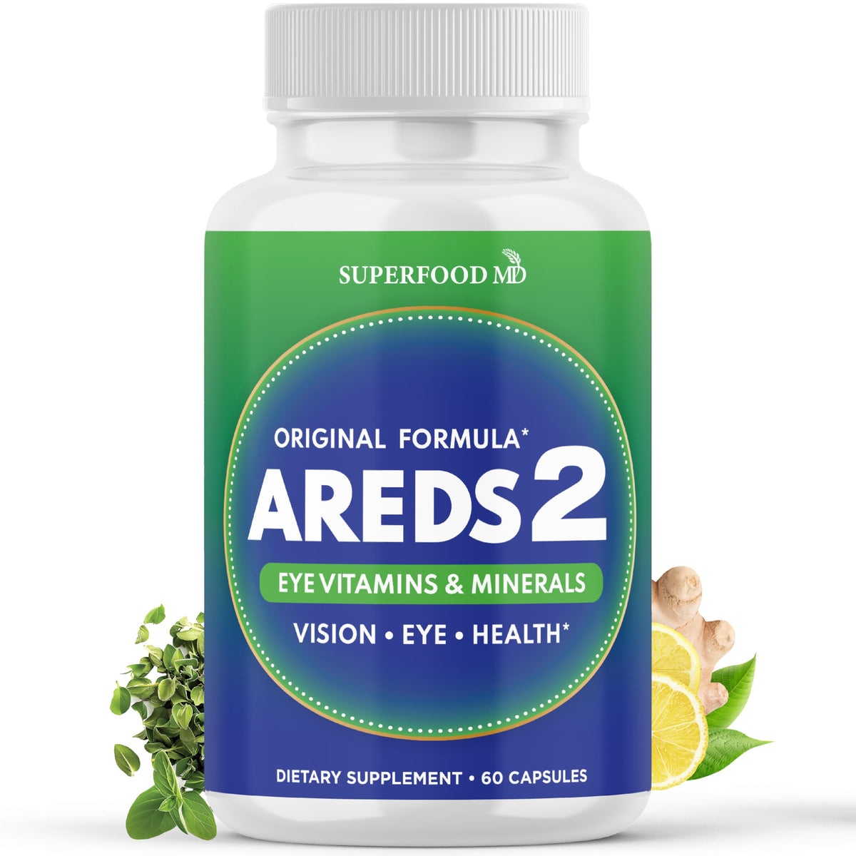 Superfood MD AREDS2 lutéine: soutient potentiellement la santé maculaire et le confort visuel.