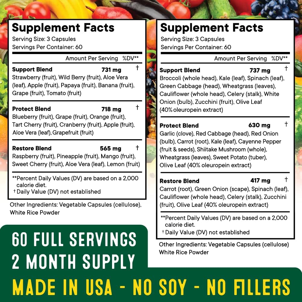 Étiquette Superfood MD indiquant vegan et sans OGM.