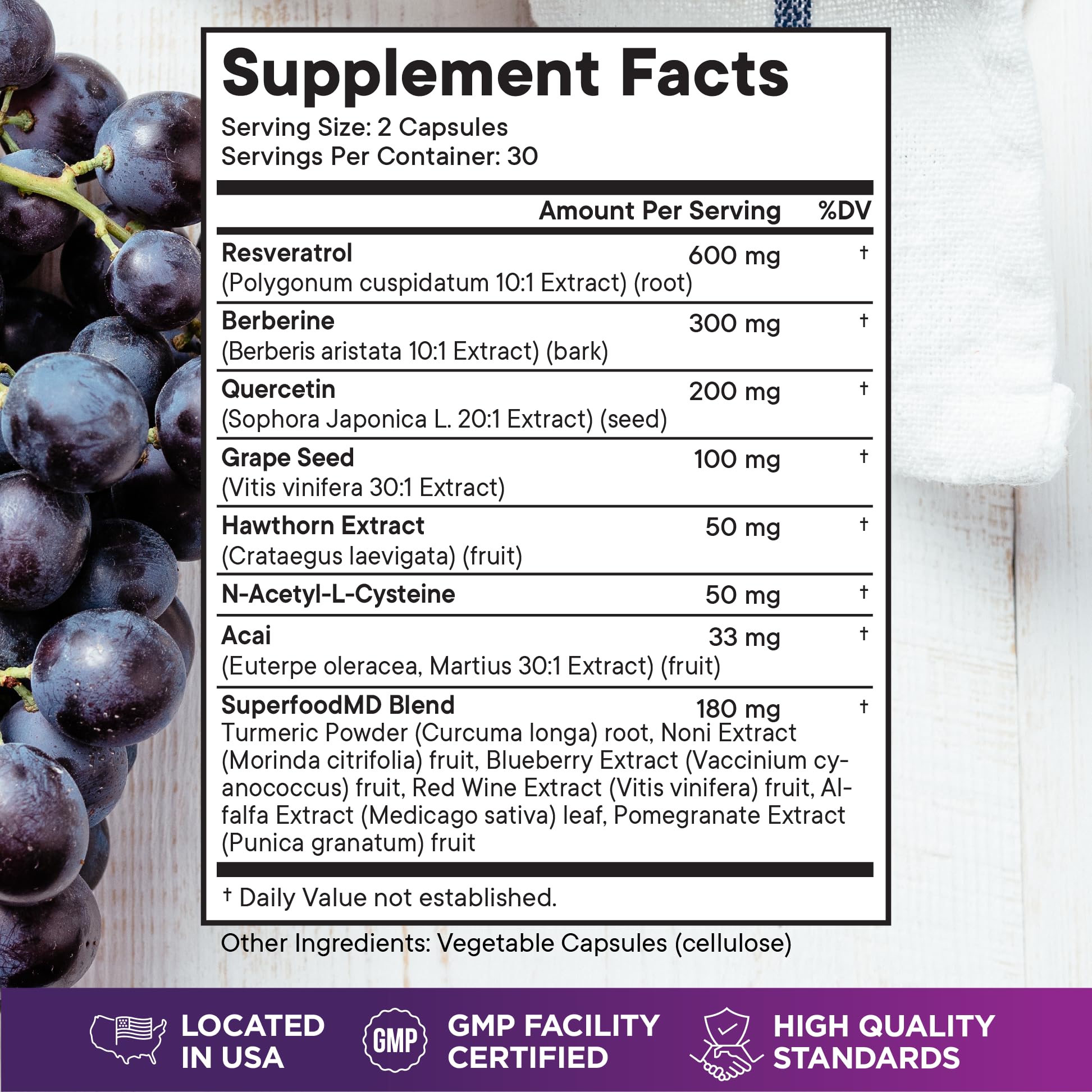 Superfood MD Extrait pépins raisin: gelules faciles à intégrer à votre routine.