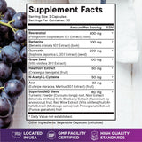 Superfood MD Extrait pépins raisin: gelules faciles à intégrer à votre routine.