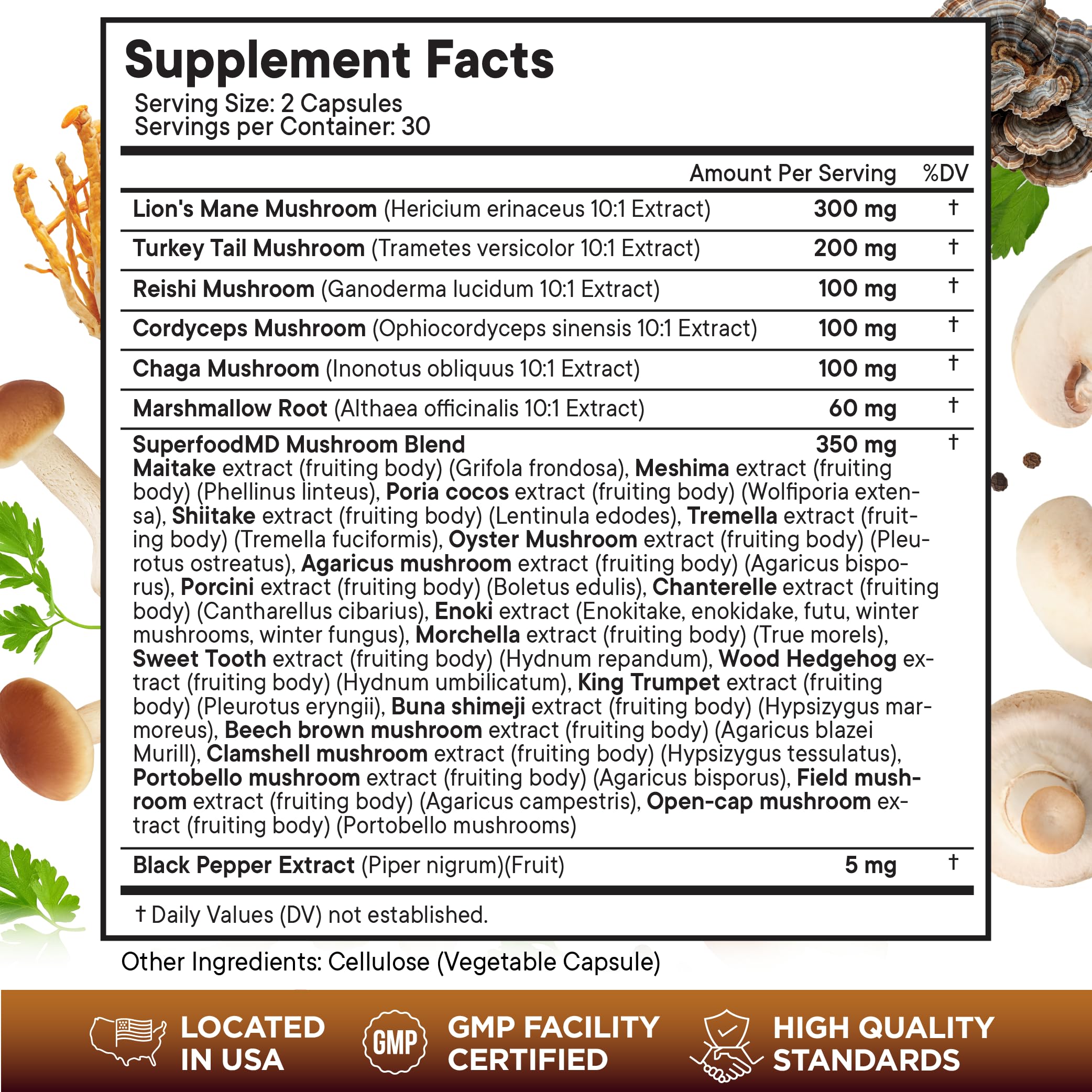 Capsules Superfood MD racine guimauve, composition naturelle pour le quotidien.