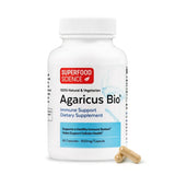 Agaricus Bio, bouteille Superfood Science, gélules prêtes à l'emploi.