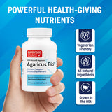 Capsules Agaricus Bio dans leur pot translucide.