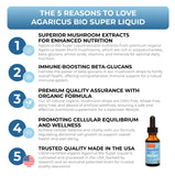 Superfood Science Agaricus Bio Super Liquide, extrait biologique, dose facile.