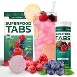 Superfood TabsDetox: bouteille detox avec effervescence favorisant l'hydratation