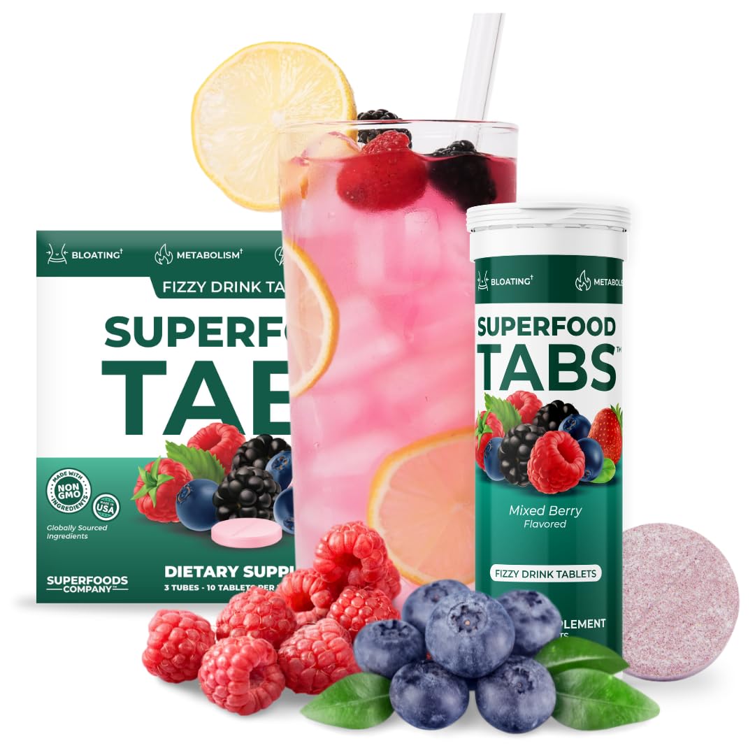 Superfood Tabs Detox: boost potentiel d'énergie légère après une journée bien équilibrée