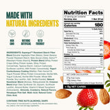 Supergut, barre prébiotique GLP-1 fraise amande, intérieur croquant et texture gourmande