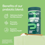 Fibre naturelle non aromatisée Supergut, s'incorpore sans altérer le goût.