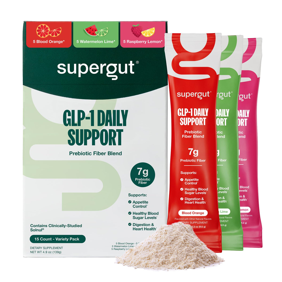 Supergut GLP1 Daily Support — emballage variete et visuel du pack