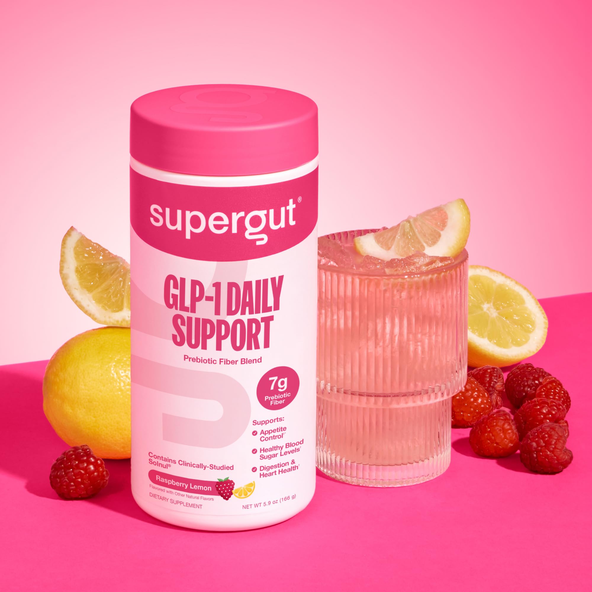 Supergut GLP-1 Daily Support — utilisation facile: ajouter à de l'eau, servir sur glace.
