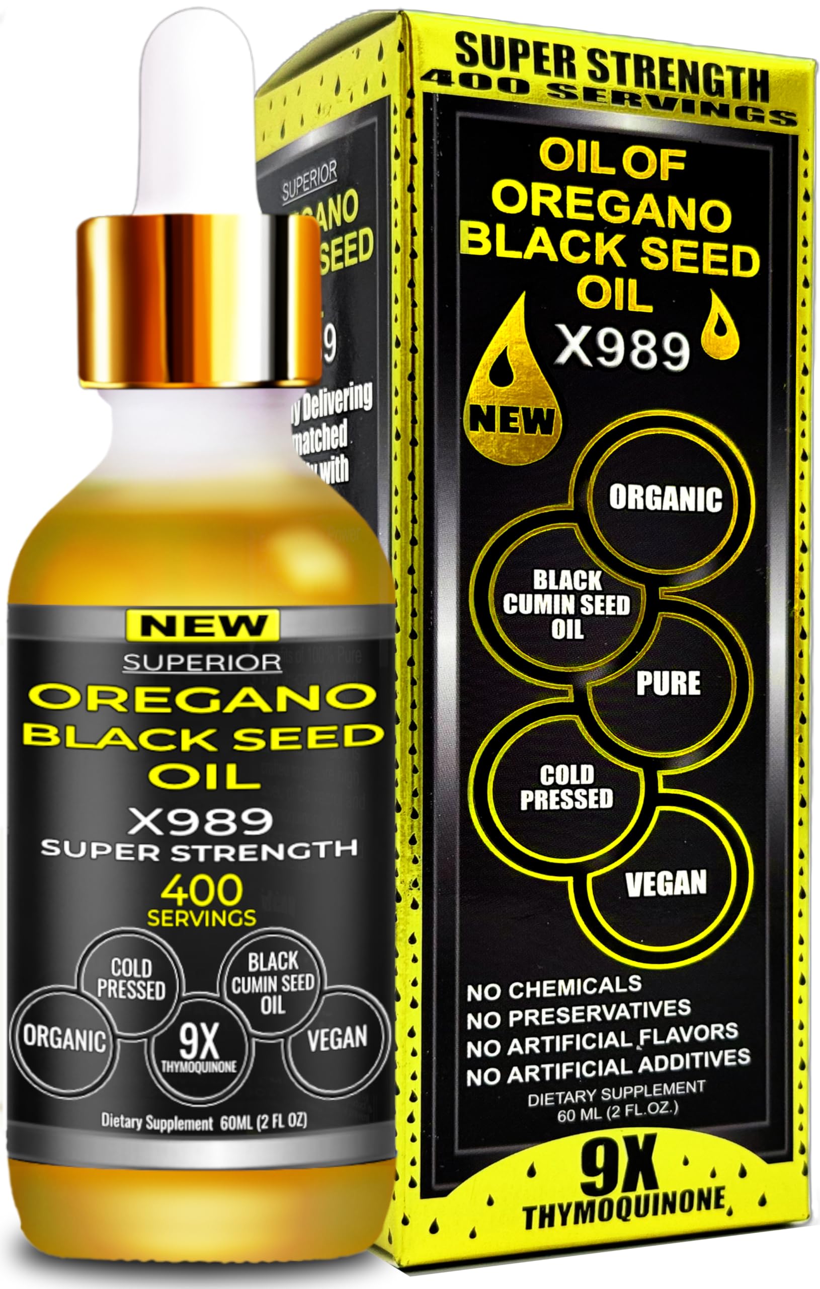 Flacon Superior Fulvic Humic X935 huile d’origan et nigelle, usage quotidien