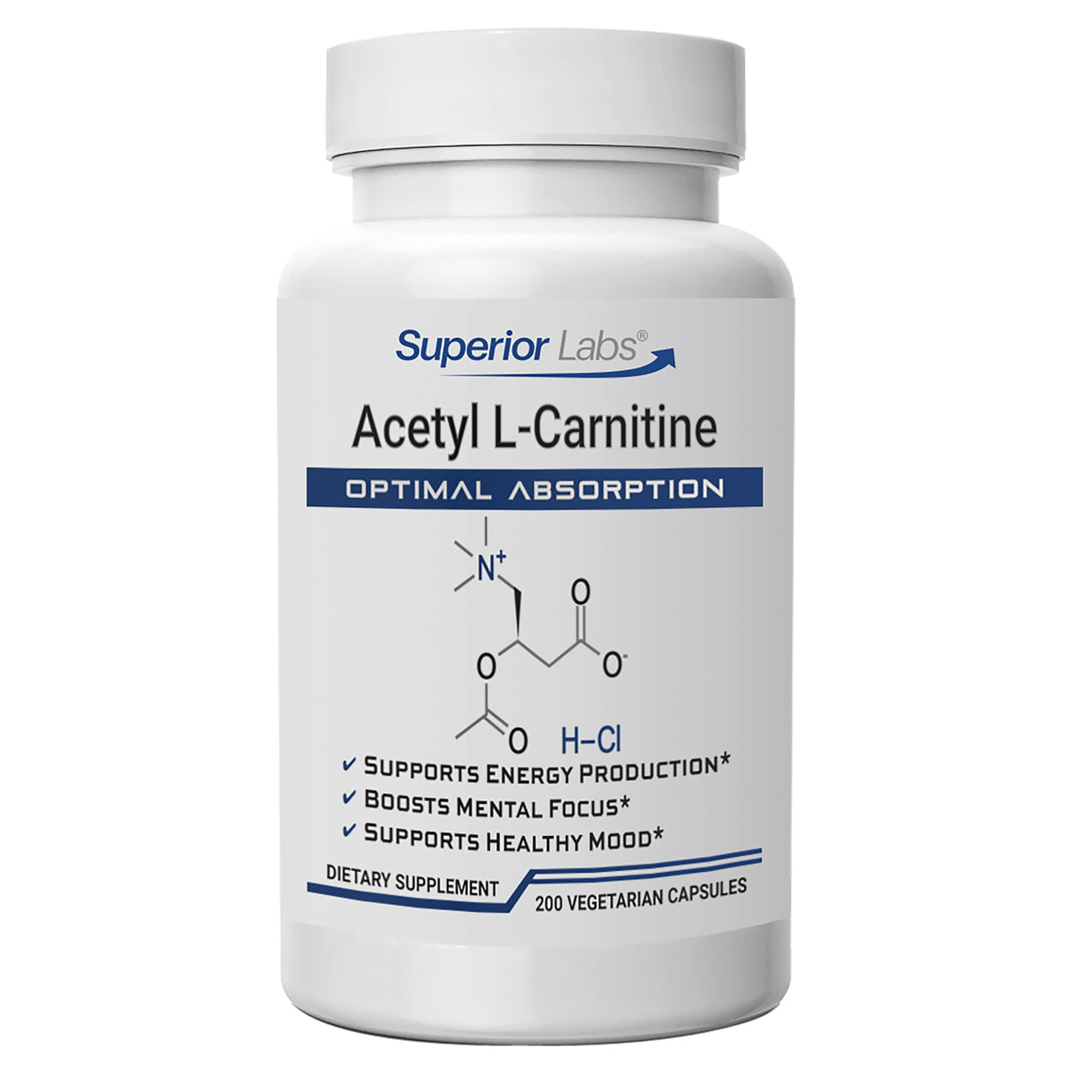 Superior Labs Acétyl L-Carnitine 500 mg – flacon et énergie soutenue
