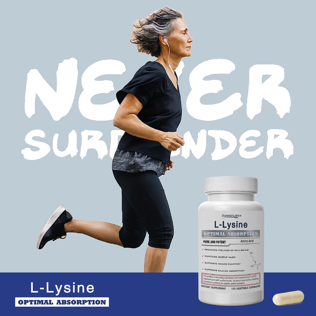 Doseur inclus pour L-Lysine 500 mg Superior Labs