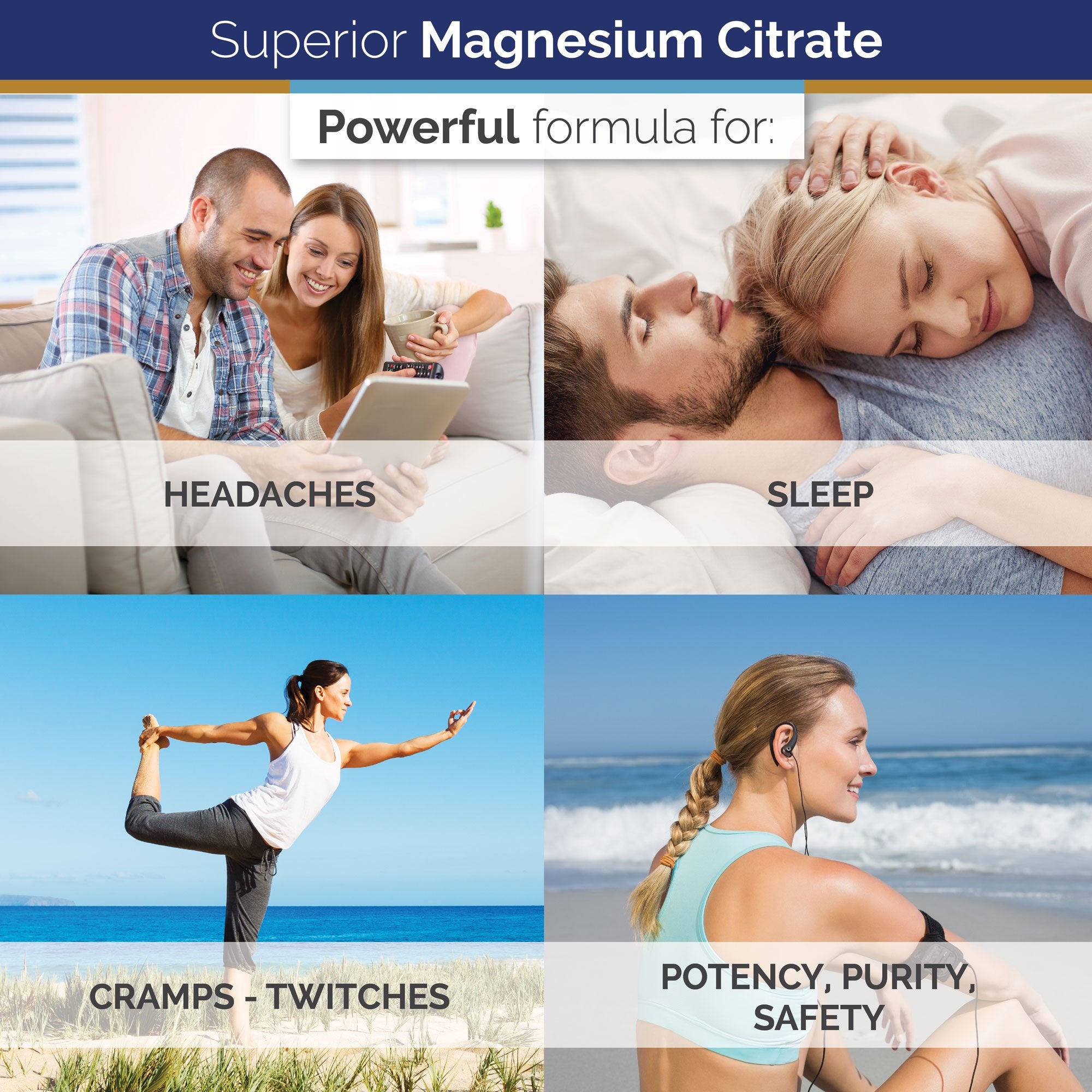 Superior Labs Magnésium Citrate 200 mg — absorption élevée, utilisation efficace