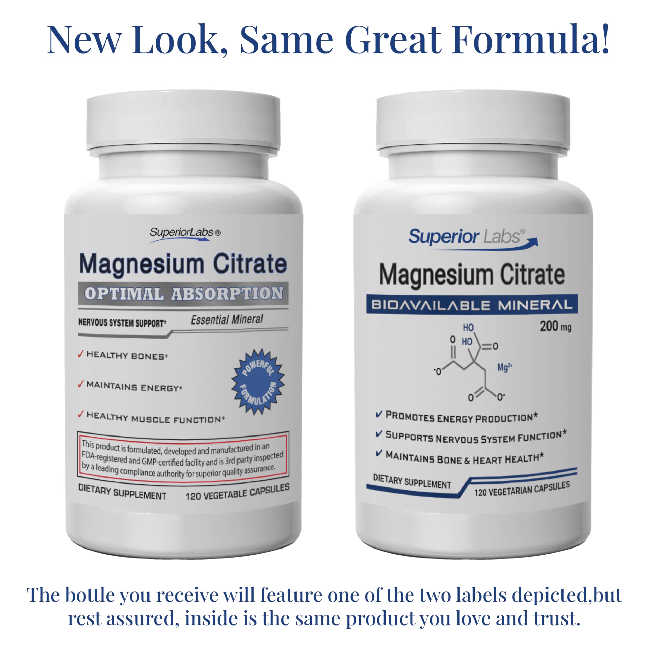 Magnésium citrate Superior Labs 200 mg — gélules végétales faciles à intégrer au quotidien