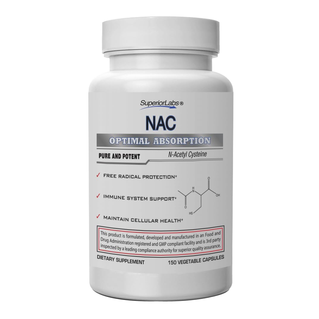Superior Labs NAC en bouteille 1200 mg, prêt pour votre routine bien-être.