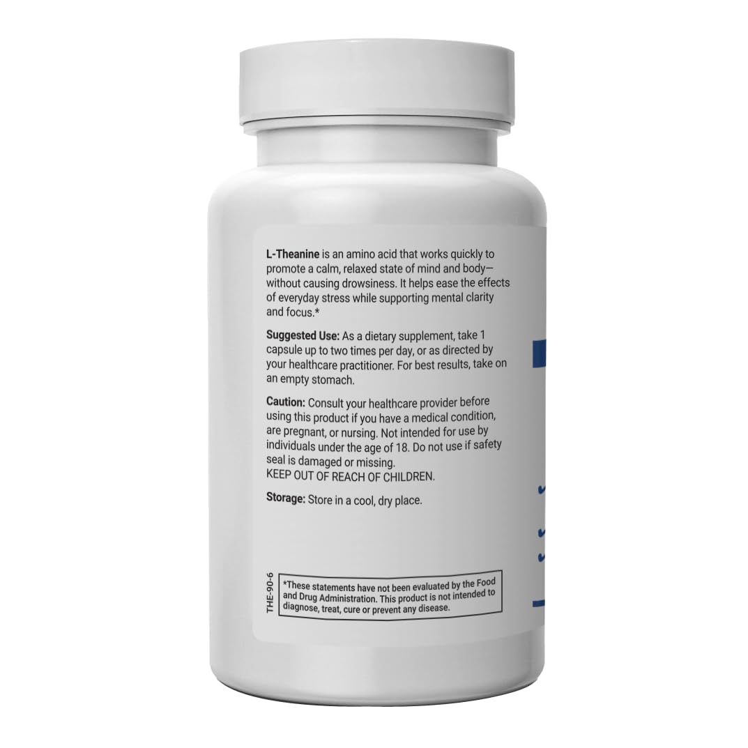 Superior Labs Theanine 250 mg : fiche nutritionnelle claire et sans OGM pour comparaison.