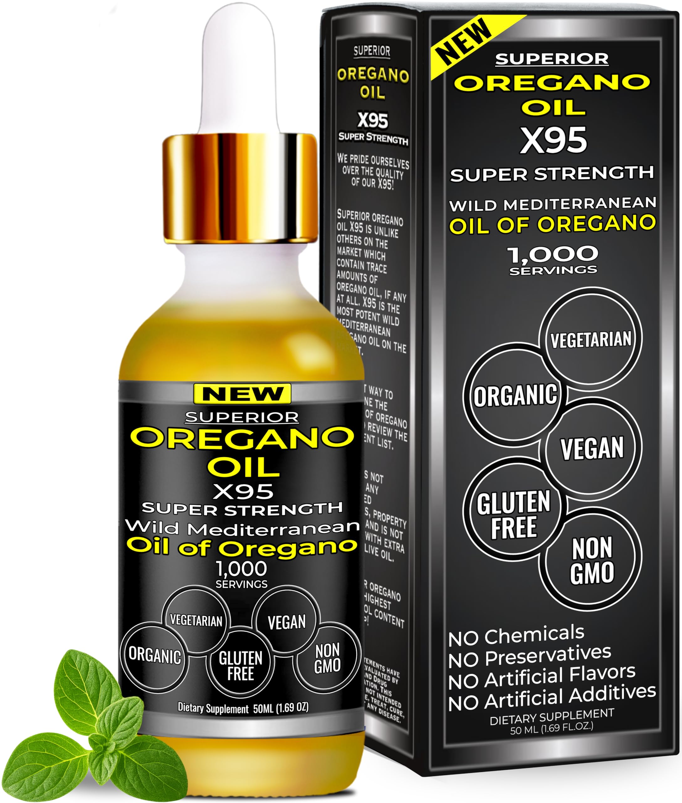 SUPERIOR OREGANO OIL X935 - Bouteille gouttes prête à l’emploi pour usage quotidien.