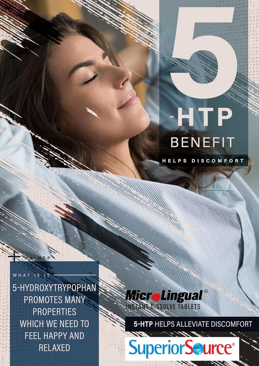 Tablettes 5-HTP Superior Source aidant sommeil et relaxation.