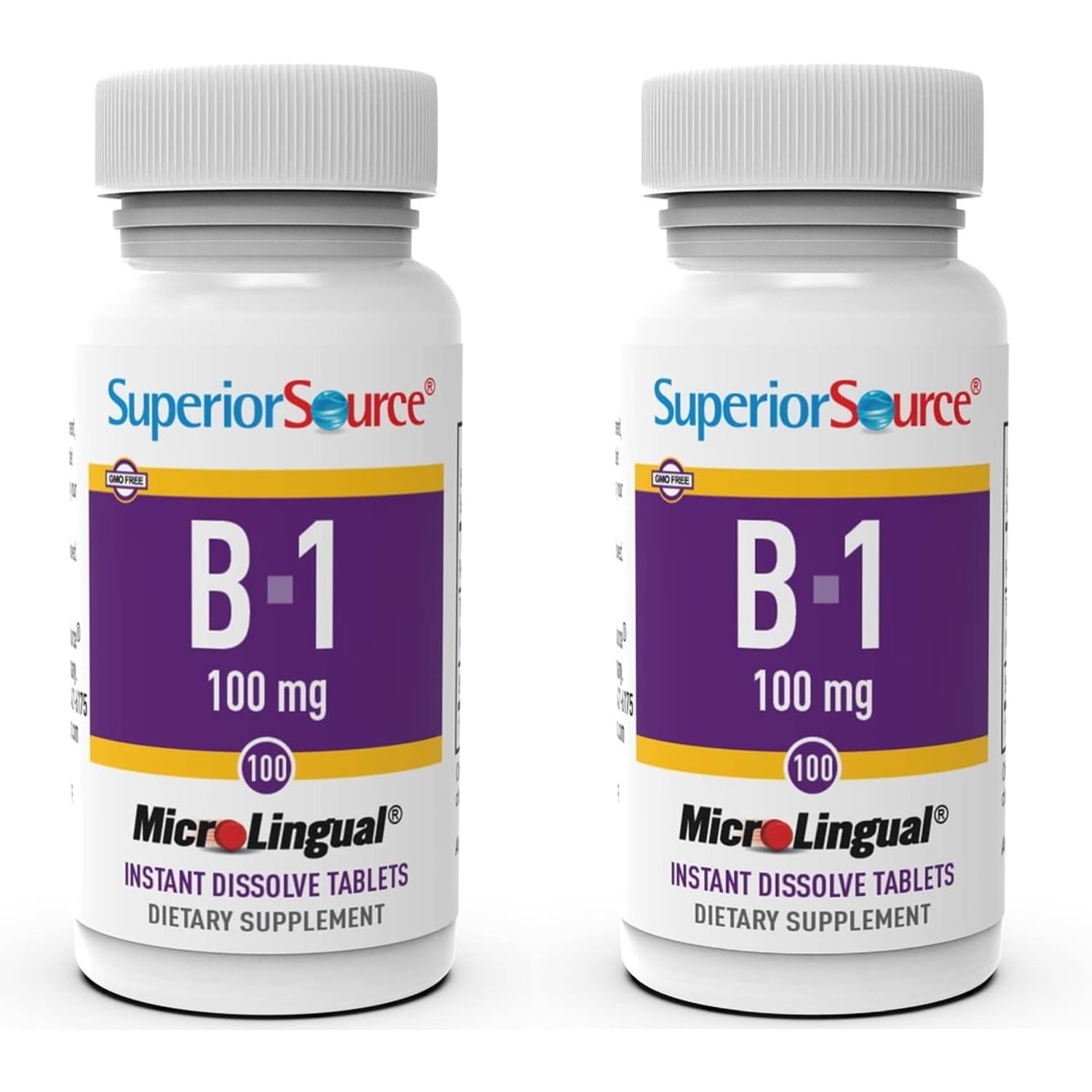 Superior Source B1 tablettes microlinguales, dissolution rapide sous la langue pour absorption efficace.