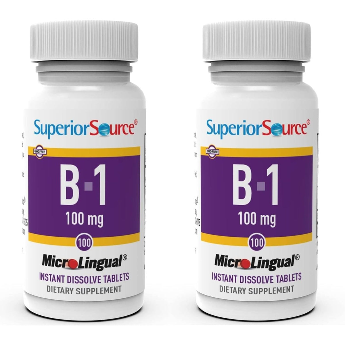 Superior Source B1 tablettes microlinguales, dissolution rapide sous la langue pour absorption efficace.