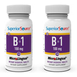 Superior Source B1 tablettes microlinguales, dissolution rapide sous la langue pour absorption efficace.