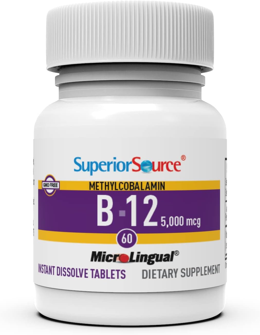 Emballage pratique du B12 Superior Source pour une utilisation facile.