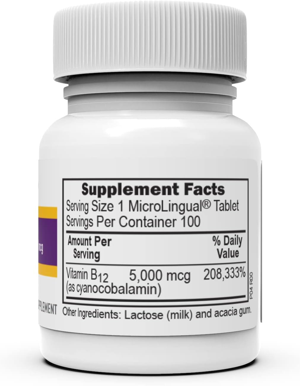 B-12 non-GMO Superior Source, sans charges ni additifs.