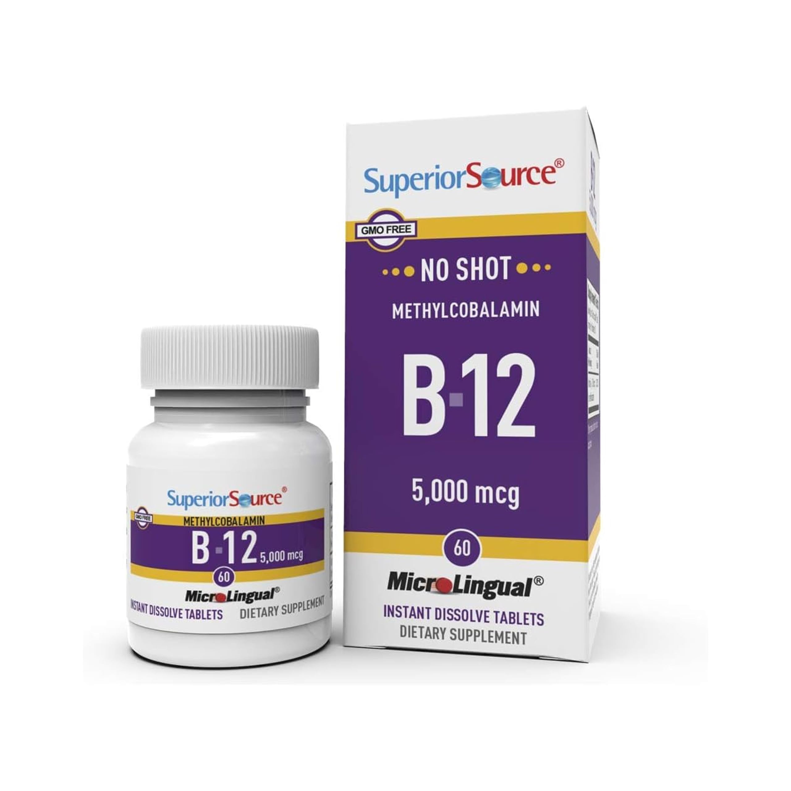 Pastille Sublinguale Superior Source B12, dissolution rapide et énergie.