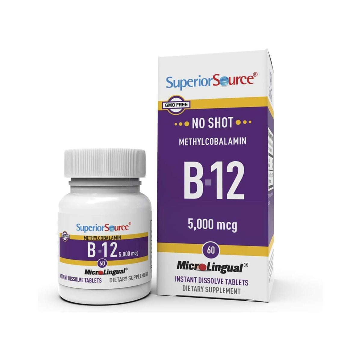 Pastille Sublinguale Superior Source B12, dissolution rapide et énergie.