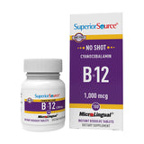 Superior Source B-12 tablettes sublinguales dissolution rapide et énergie