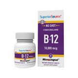 Tablettes Sublinguales Superior Source B12 dans l'emballage prêt à l'emploi.