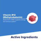 Étiquette détaillant 2500 mcg et forme active méthylcobalamine.