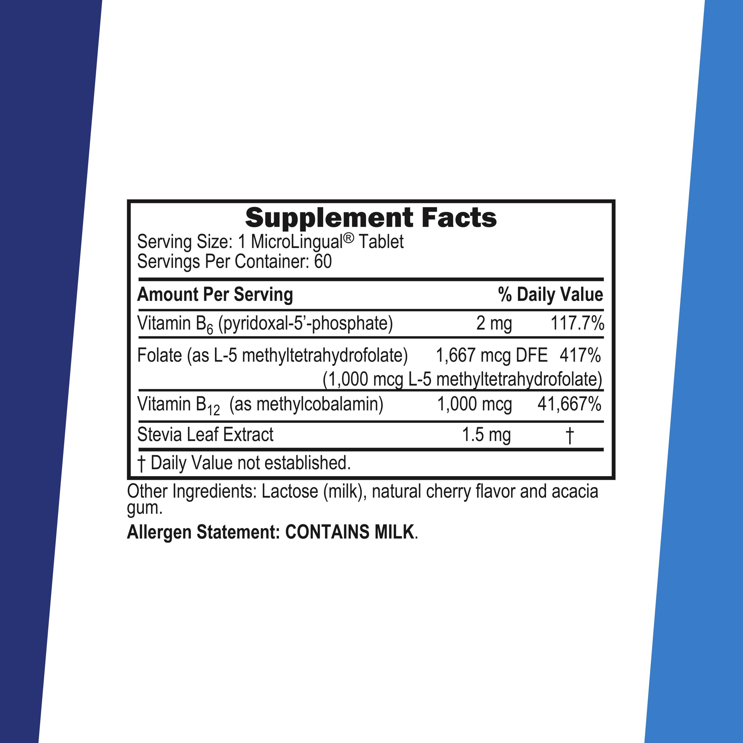 Tablette sublinguale Superior Source B6 et methylfolate, absorption facilitée.