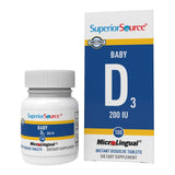 Superior Source Bebe D3 — tablette microlinguale, dissolution rapide sur la langue, soutien osseux.