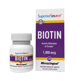 Biotine Superior Source 1000 mcg, tablettes sous-langue à dissolution rapide.