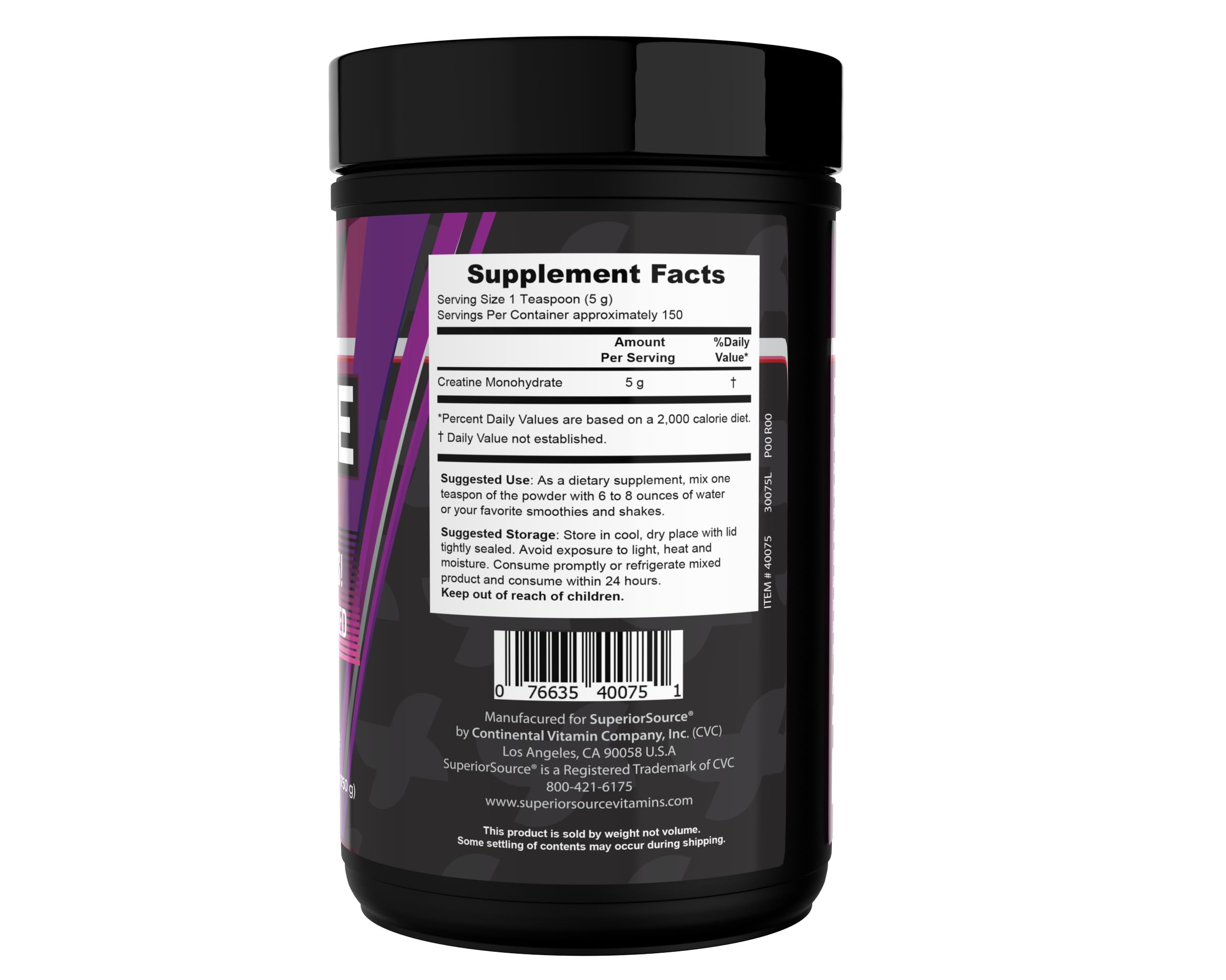 Superior Source Creatine Monohydrate sans-arome, intégration simple au quotidien