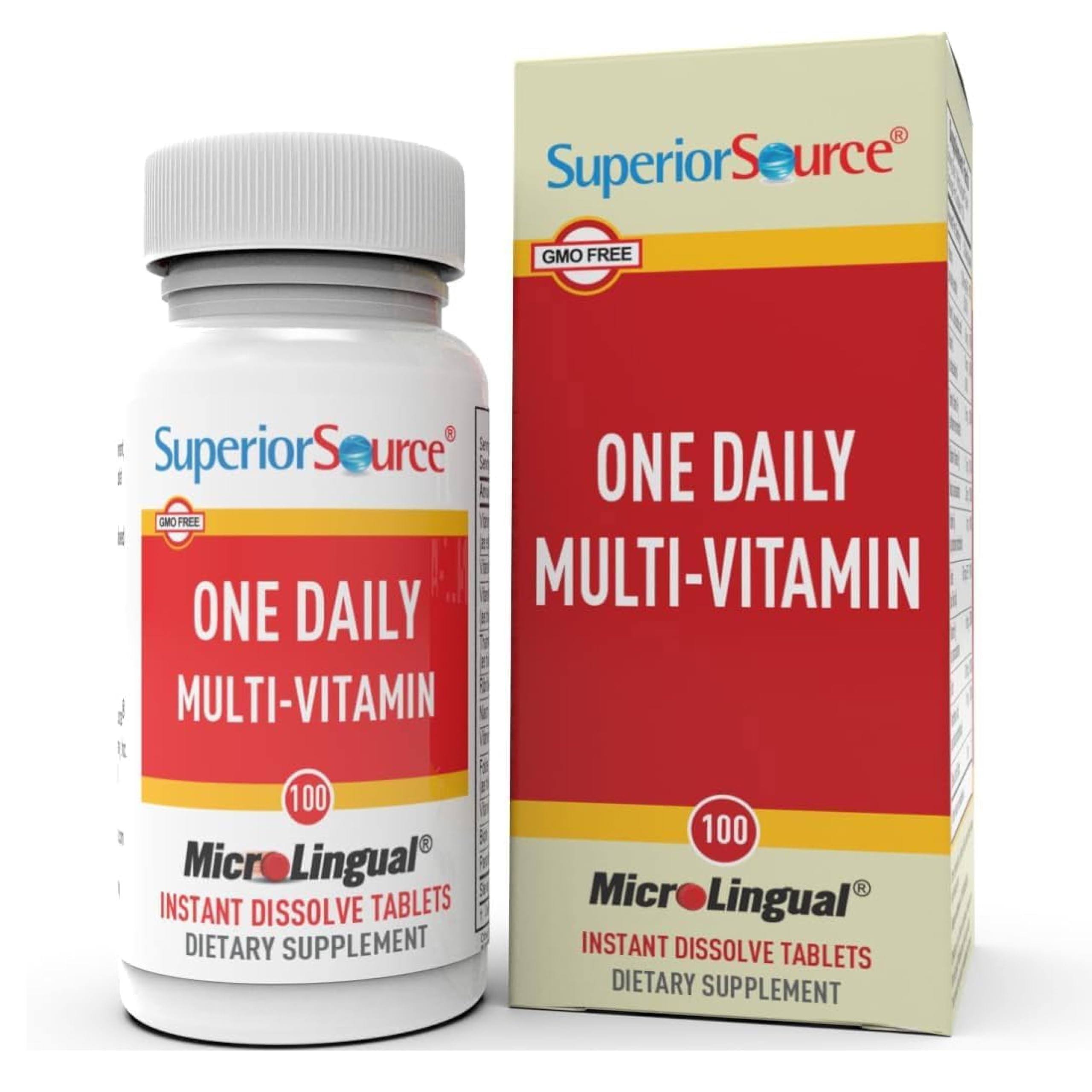 Superior Source One Daily Multivitamine: comprimé sublingual pour absorption rapide et soutien immunitaire.