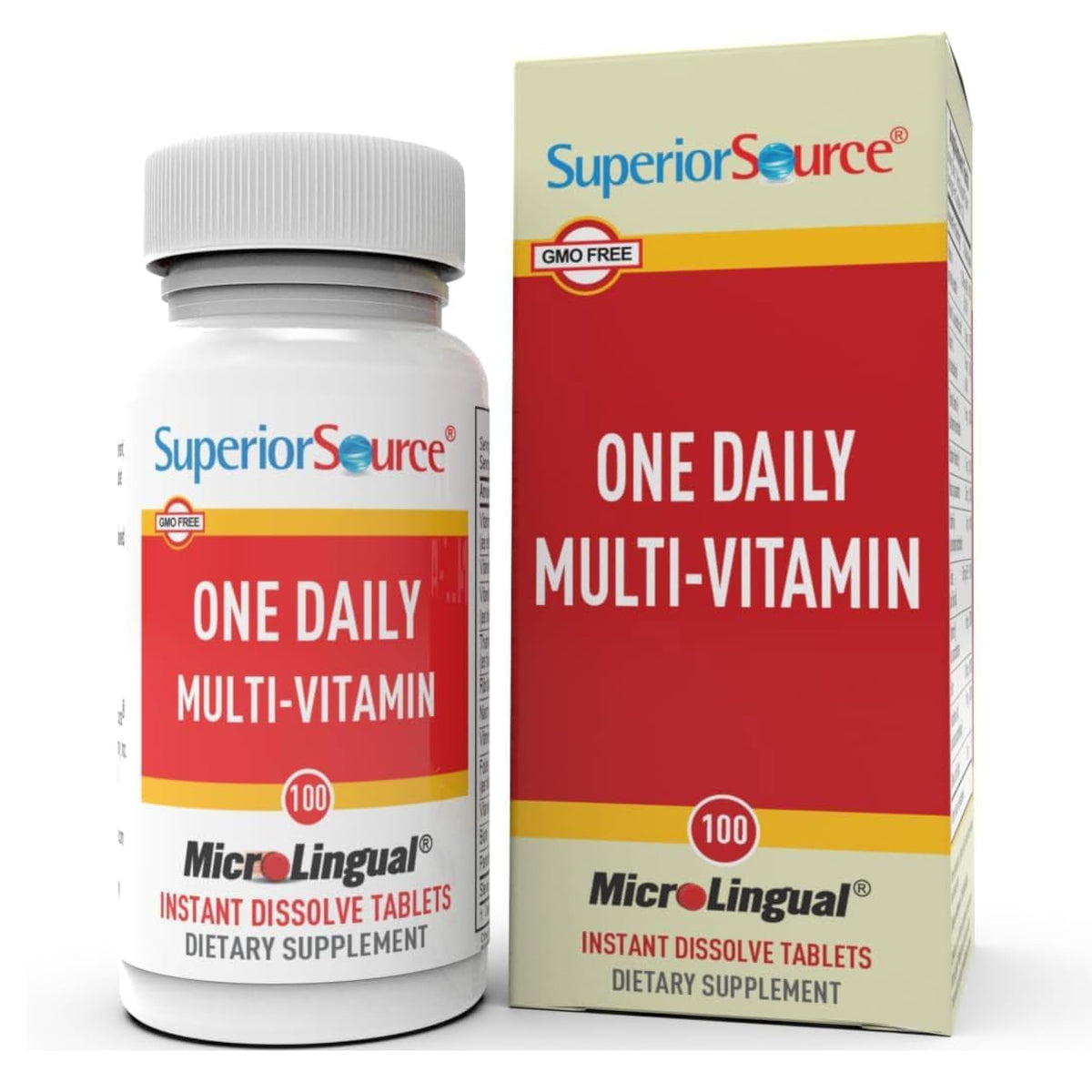 Superior Source One Daily Multivitamine: comprimé sublingual pour absorption rapide et soutien immunitaire.