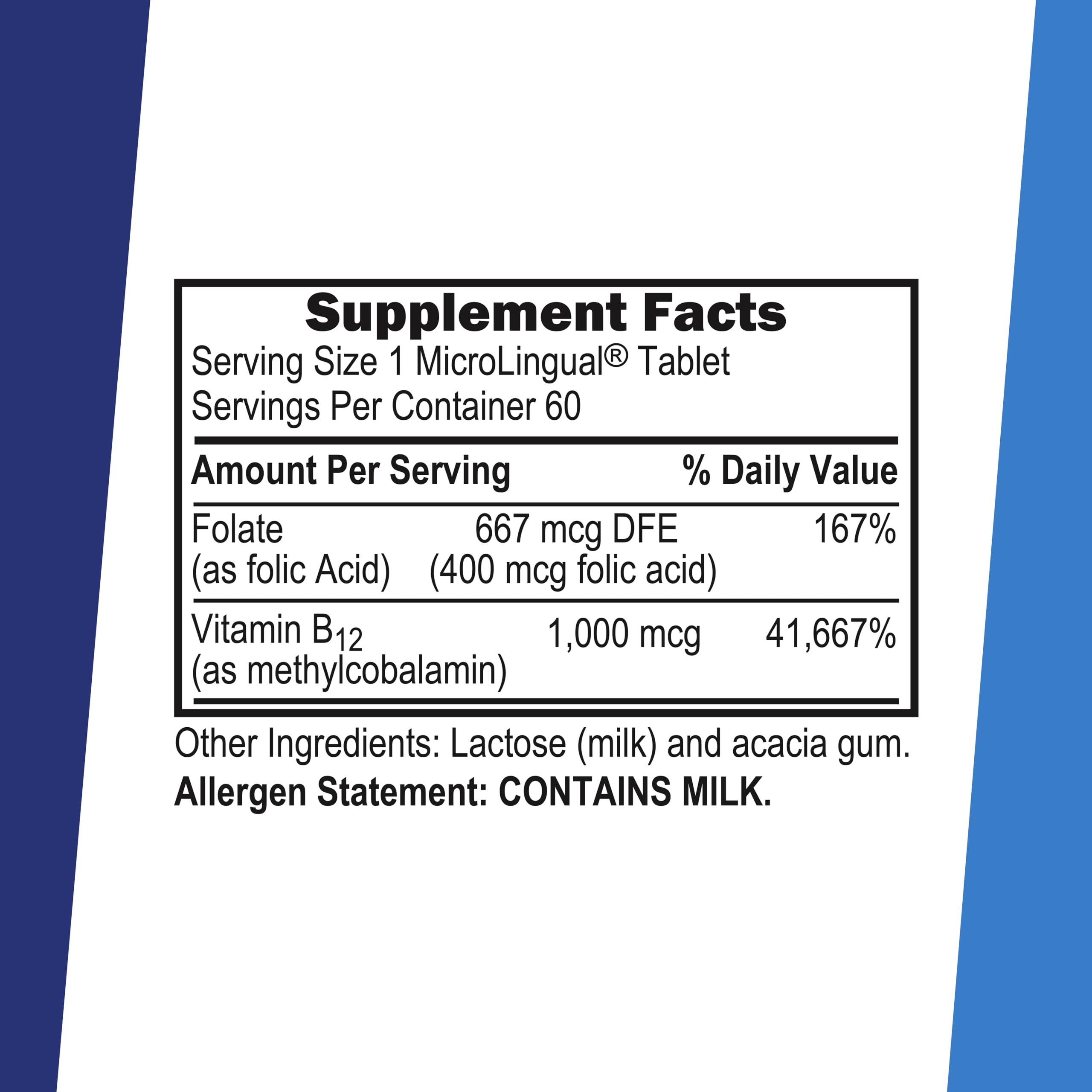 Tablette Sublinguale Superior Source B12 et acide folique pour l'énergie.