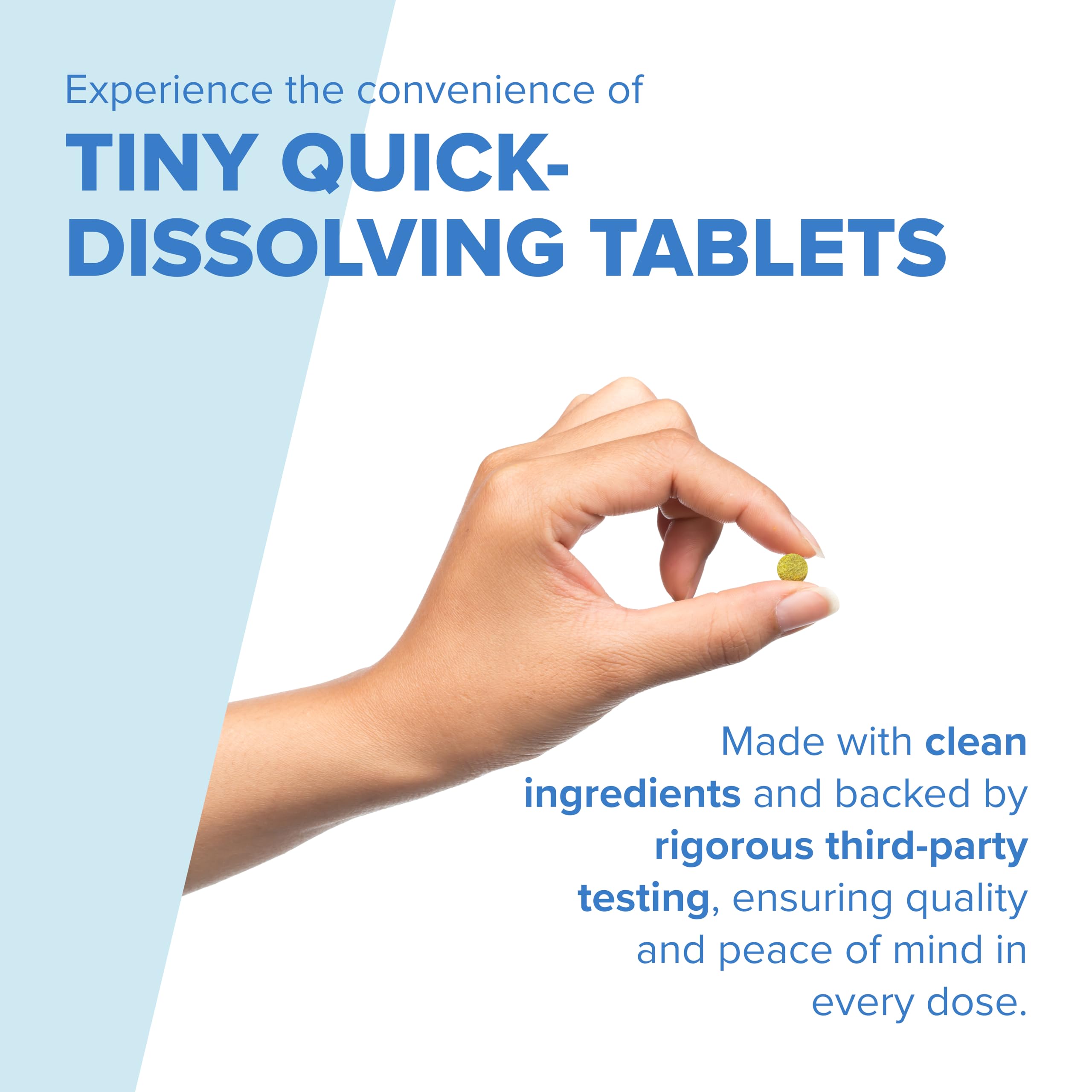Tablettes MicroLingual Superior Source avec dissolution rapide.